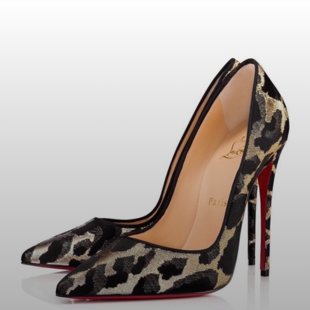 CHRISTIAN LOUBOUTIN SO KATE 120 LUREX FELINE 38 EUC!
